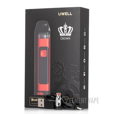 Uwell Crown D Pod Mod Kit (Used) – 1100mAh, 35W Output, Red
