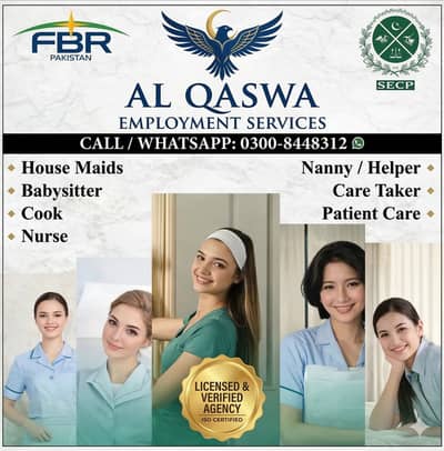 Maids / House Maids / cook / House chef / Baby Sitter maid available