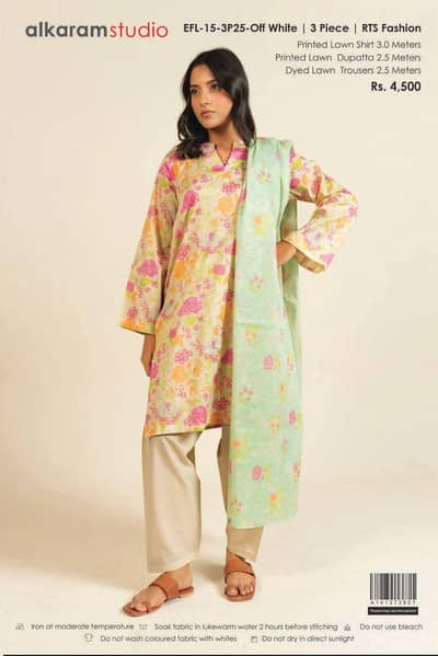 Alkaram Studio 3 Piece Lawn Suit – Brand New | Sale Offer.