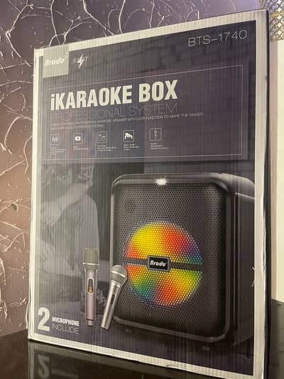 Brodu BTS-1740 Professional Karaoke Box - 8 Inch Speaker (2 Mics