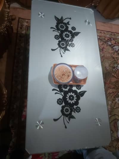 Elegant Glass Coffee Table with Floral Design for Sale!