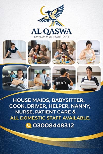 Maids / House Maids / cook / House chef / Baby Sitter maid available