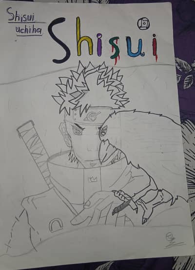 A3 size drawing of shisui from naruto anime