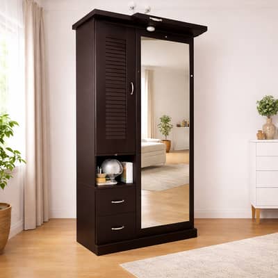 Modern Wooden Dressers  with Mirror & Double Drawers