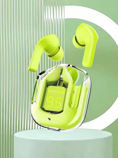 GREEN WIRELESS EARBUDS WITH TRANSPARENCY MODE  | FREE DELIVERY