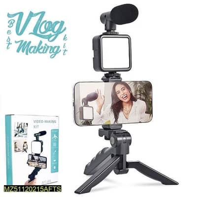 Portable Tripod Stand Black Adjustable Brightness 6500K