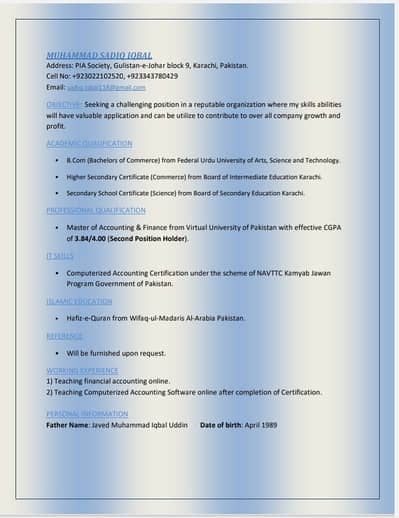 Mujha job ki zarurat ha.