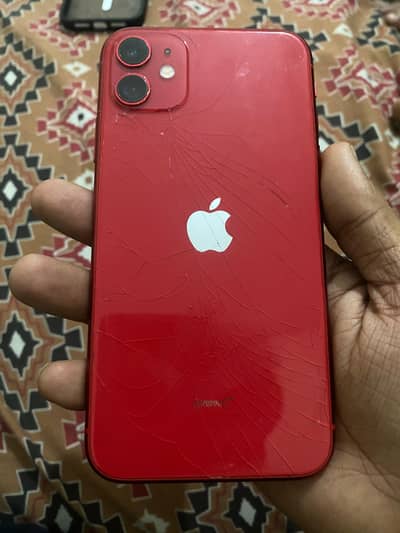 iPhone 11 64 GB Red product 8/10 Condition Battery service back cra