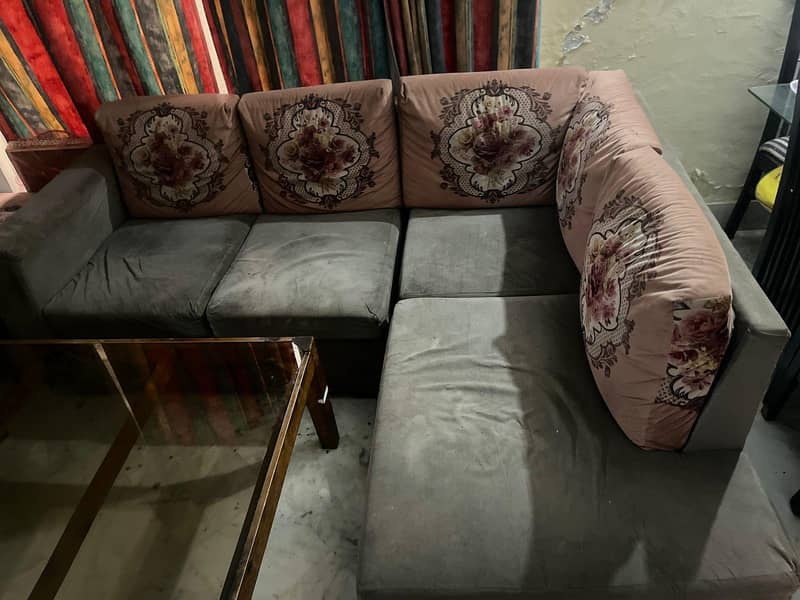 L shape sofa and Table 2