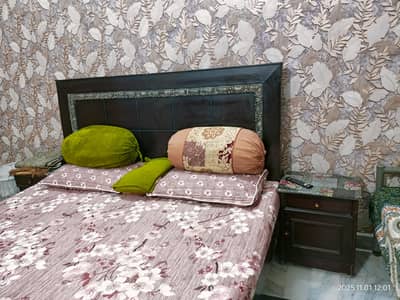 Double bed, dressing table and cubboard