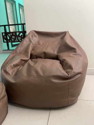 Leather bean bag for adults