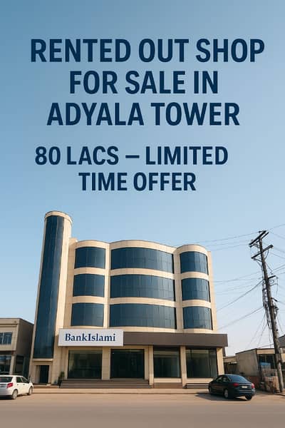Prime First-Floor Shops for Sale in Adiala Tower Only 80 Lakhs