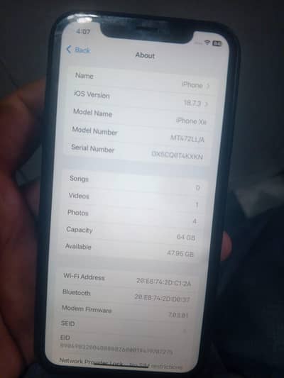 iphone XR 64 gb non pta 100 battery cams perfect