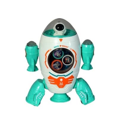 Space Rocket Musical Toy for Kids with Dynamic Flashing Lights and Ro