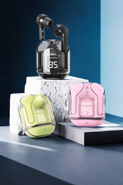 Air 31 Wireless Earbuds – Multicolor | LED Display | Transparent Case