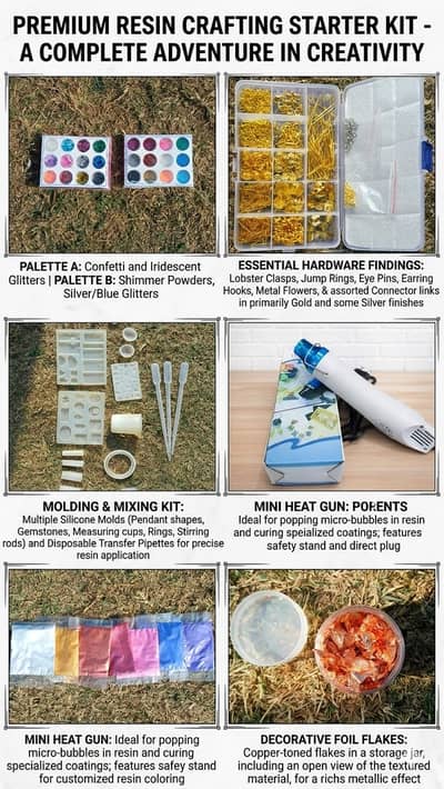 Resin Jewellery Making Starter Supplies, Jewellery Tools & Decorations