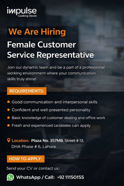Female Customer Service Representative || Female Job || CSR Jobs
