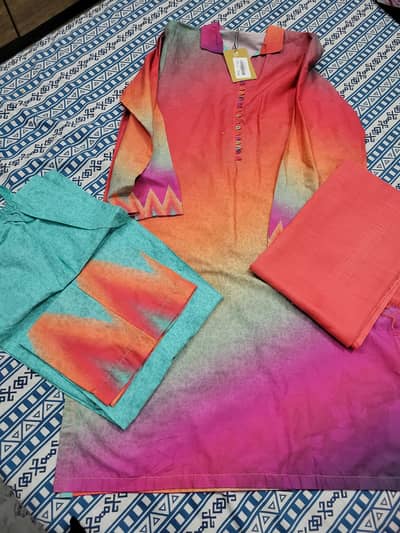 3 piece stiched dress medium size