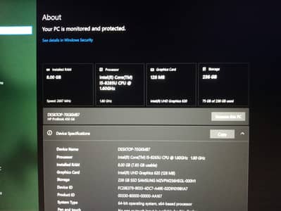 HP ProBook 450 G6 – Core i5 8th Gen | 8GB RAM | 256GB SSD