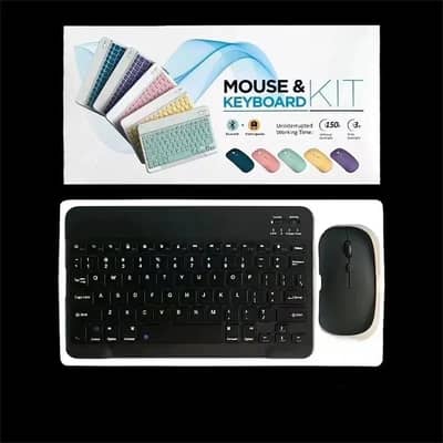 Bluetooth wireless keyboard and mouse set black rechargeable