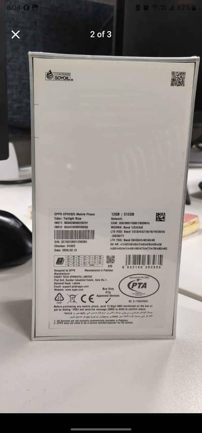 oppo reno 15 5g box open