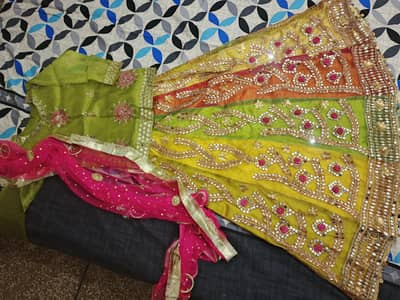 Embroided Mehndi Lehnga/dress For sale