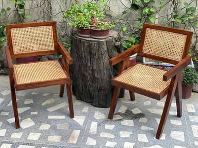 Sheeham wood Room chairs with cane work