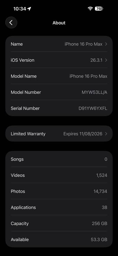 iPhone 16PM (256) jv desert titanium