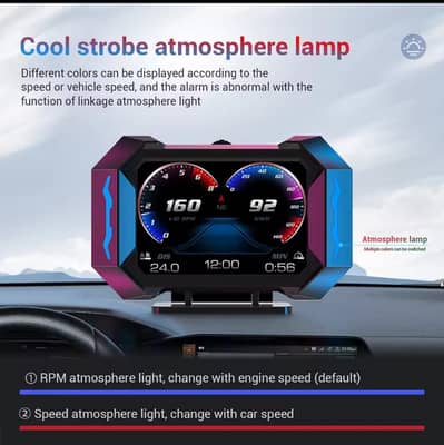 AD OBD + GPS HUD Head Up Display  Digital Speedometer Water