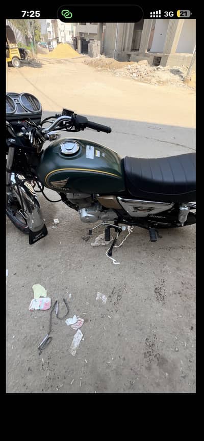 CB 150 green color new condition zero work all documents