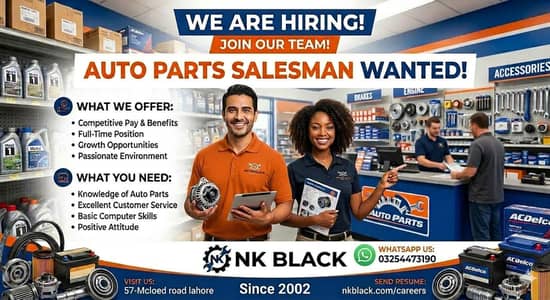 Saleman chaiye apany autos parts sale karnay kay liya