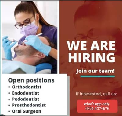 Dentist Male and female job offer