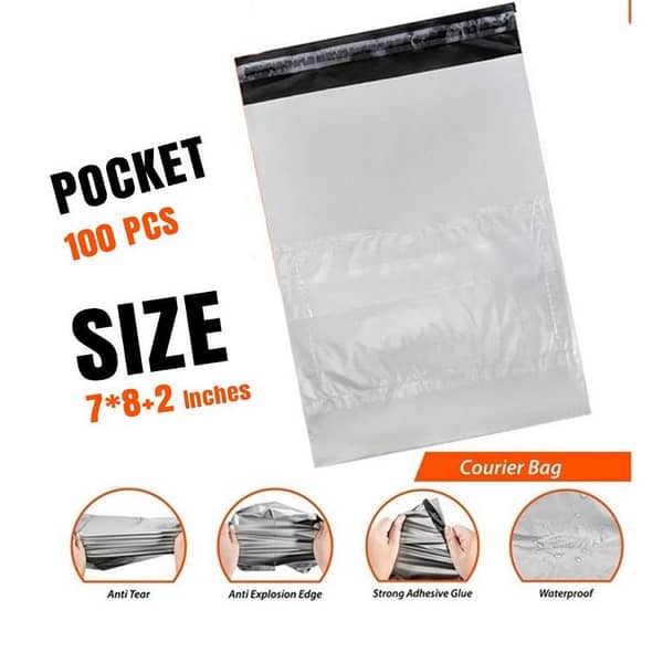 7*8 Inch White Pocket Courier Bags Poly Mailer Bags, Filler Courier Bags, Shipping Envelopes, Waterproof Packing Bags