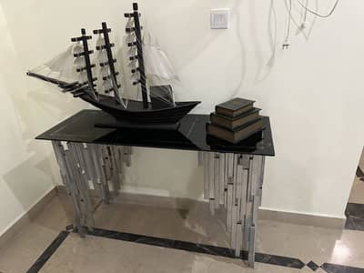 Console Table Glass top with decorations