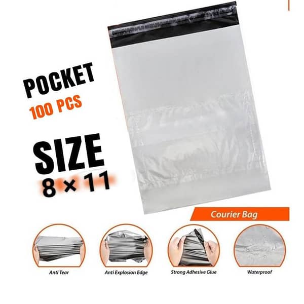 8 × 11 Inch SIZE Filler White Pocket Courier Bags – Poly Mailer Bags, Filler Courier Bags, Shipping Envelopes, Waterproof Packing Bags