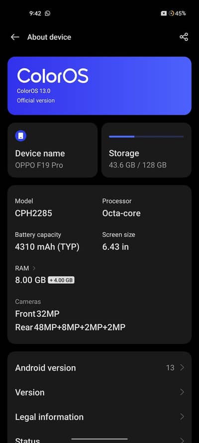 oppo f19pro 8/128 03215727173