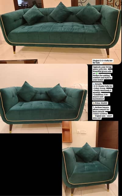 6 seater sofa set neat and clean condition slightly used like new