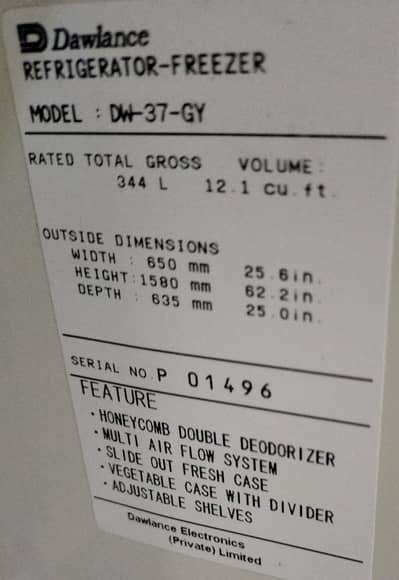 Dawlance defrost refrigerator