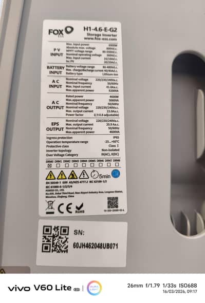 Fox 4.6 kw hybrid inverter