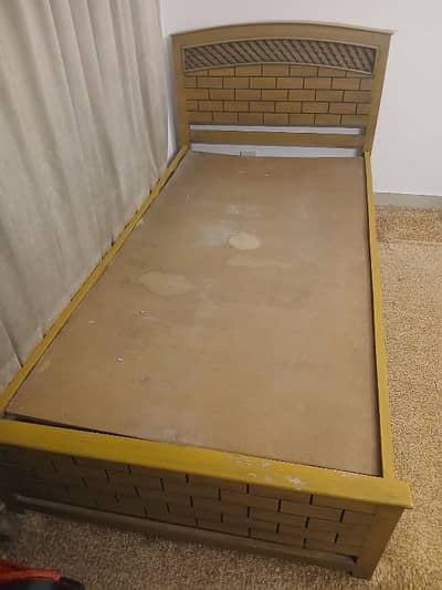wood bed with matress