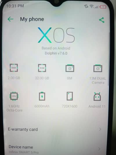 infinx smart 5 pro with box