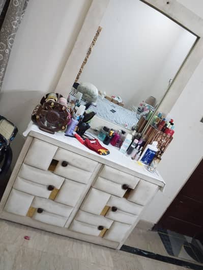 Bed set for sale with side tables and dressing table.