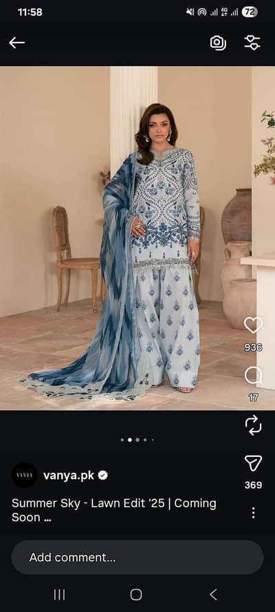 vanya 3pc embroidered chiffon duppata luxury dress