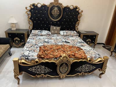 Bed set with side tables,dressing tables and dewan.