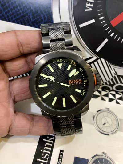 HUGO BOSS-GUN METALLIC-NEW WATCH-SEIKO CITIZEN CASIO ARMANI FOSSIL