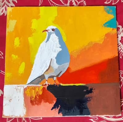 penguin aesthetic painting Handmade