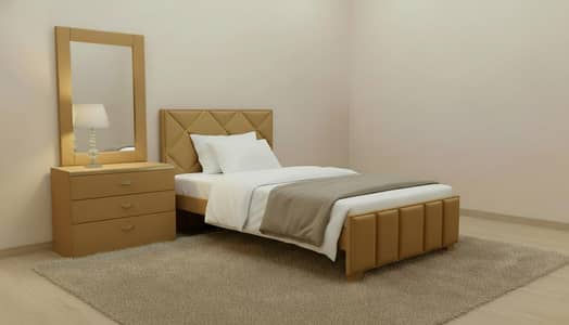 Modern Velvet Single Bed Set