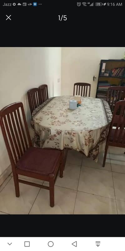 Dining Table Set with Chairs – Solid Wood – 6 Seater – Urgent Sale