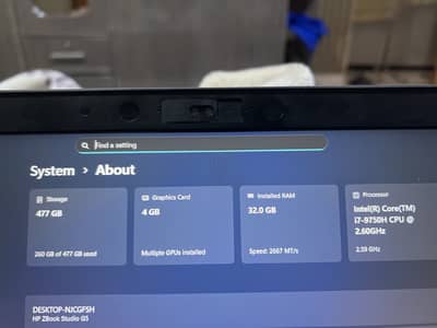 Hp zbook studio G5 workstation