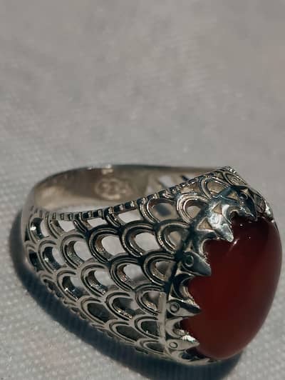 aqeeq yemeni chandi ring
